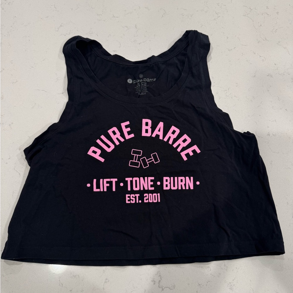 Pure Barre Black and Pink Women's Crop Top